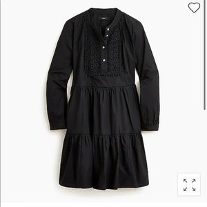 J.Crew Embroidered Poplin Tiered Dress